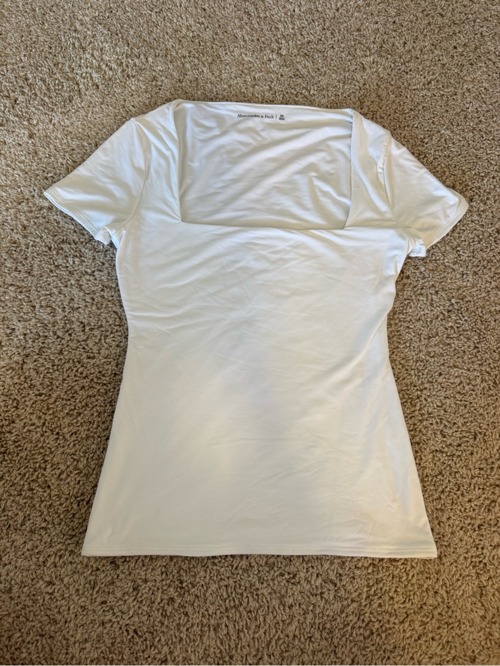 Abercrombie & Fitch White Square Neck Short Sleeve Tee - Size XS - Never worn!